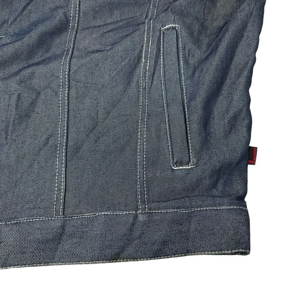 FUBU The Collection Blue‎ Denim Jacket Button Y2K 90s 3XL XXXL